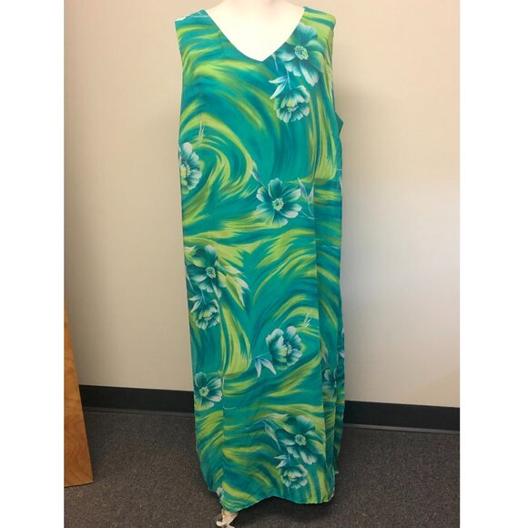 Bright Floral Hawaiian Dress sheer overlay - Picture 3 of 10